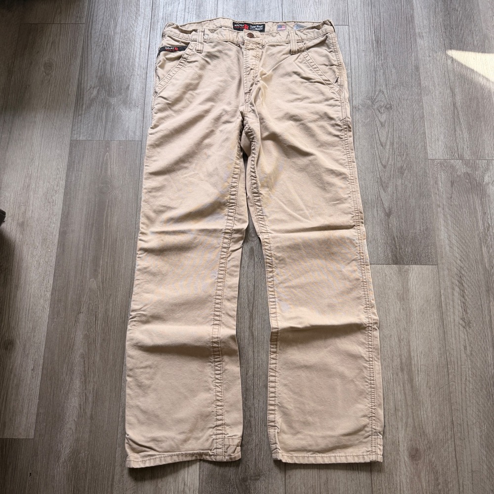 Ariat FR Mens 35x34 Tan Low Rise M4 Boot Flame Resistant Work Pants Carpenter